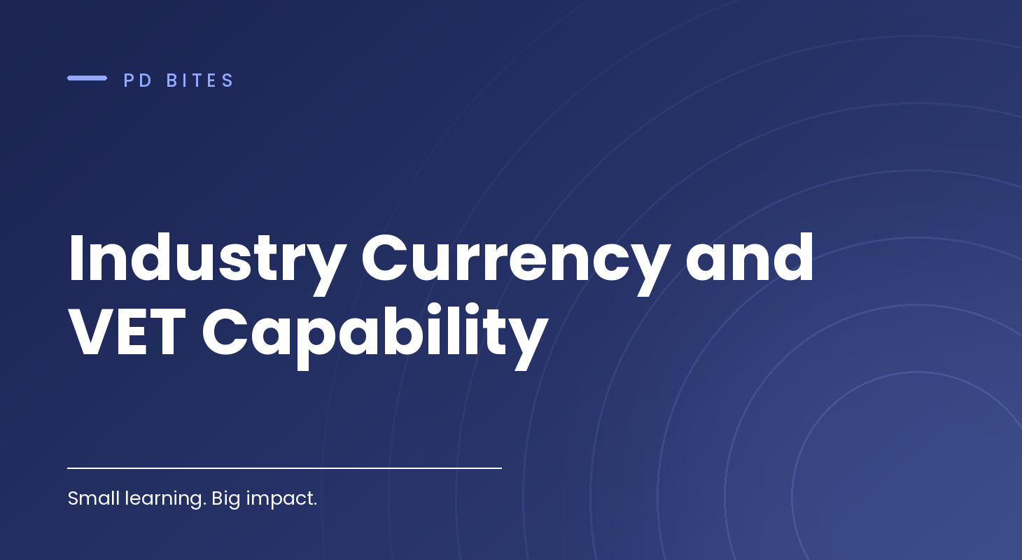 Industry Currency and VET Capability